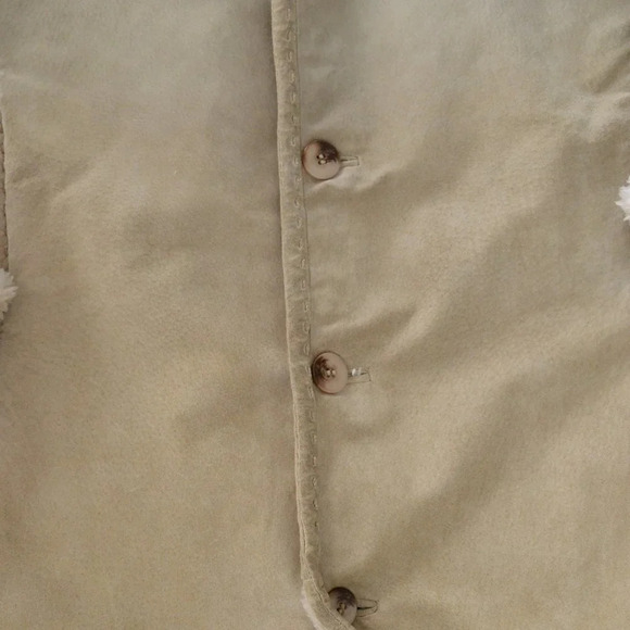 Vintage Avanti  100% Leather Shearling Beige Jacket Size 8 - Picture 12 of 16